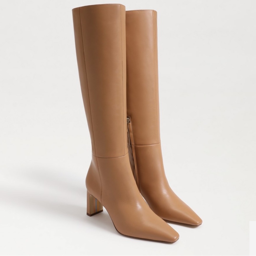 SAM EDELMAN Sylvia Knee High Boot Lux Tan Leather 7